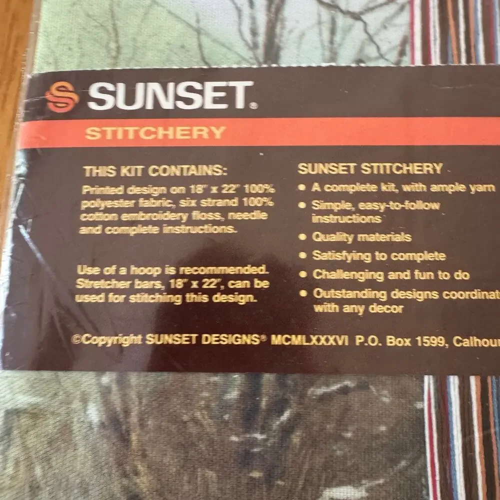 Vintage 1987 Sunset Stitchery 2429 Winter Waterwheel 14x18